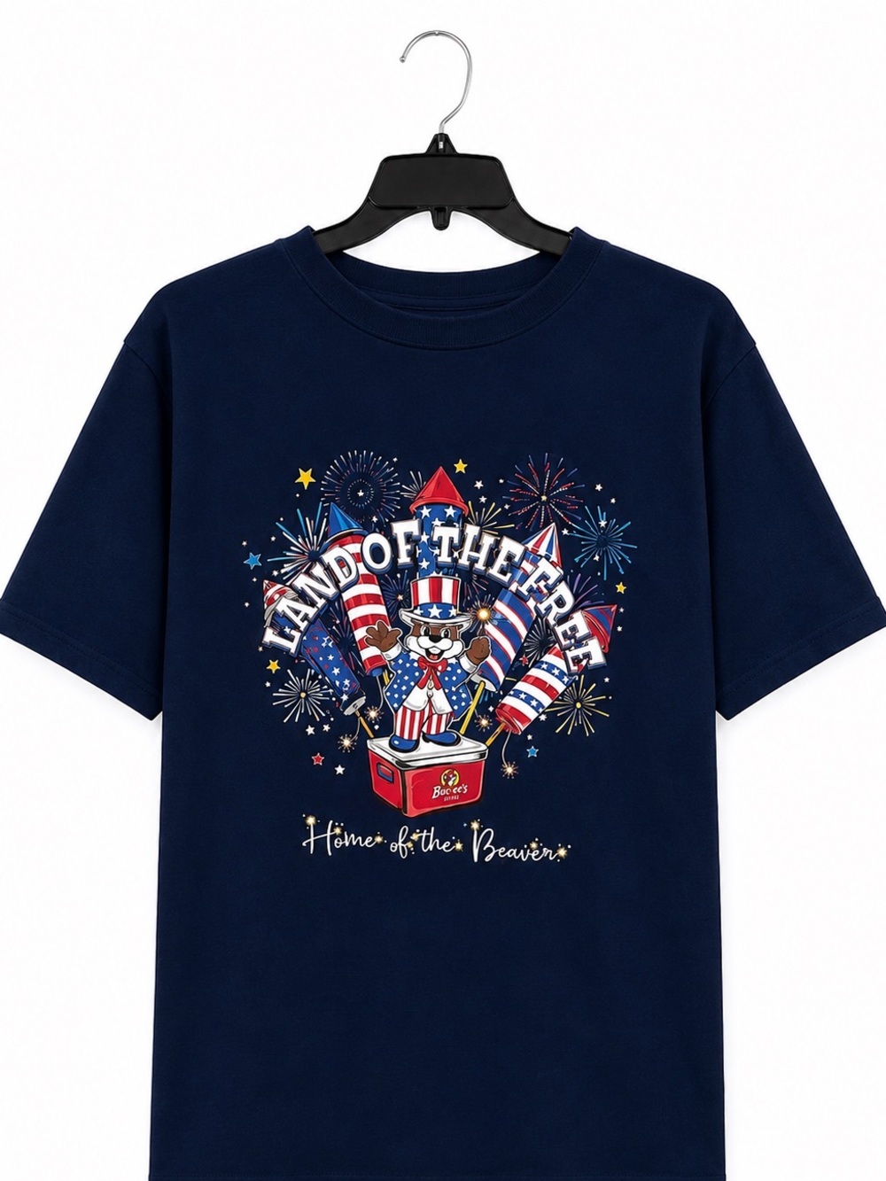Buc-ee’s 2024 Patriotic 4th of July T-Shirt – Men’s Large Navy Blue Graphic Tee